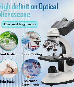 Professioneel Binoculair Optisch Microscoop (40x-5000x) met LED Verlichting en 4-Hole Revolver