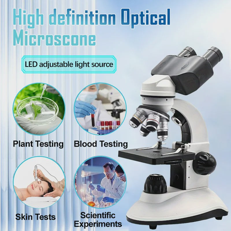 Professioneel Binoculair Optisch Microscoop (40x-5000x) met LED Verlichting en 4-Hole Revolver