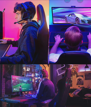 Ergonomische Gaming & Bureau Stoel met Verstelbare Rugleuning en Voetensteun