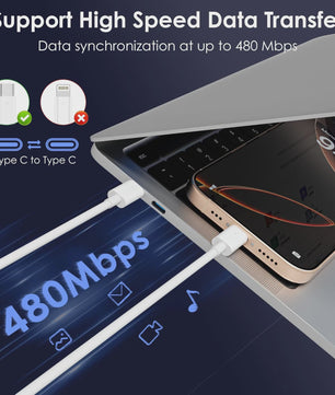 USB-C naar USB-C Kabel 60W Snellader & 480Mbps Data | Universeel Compatibel