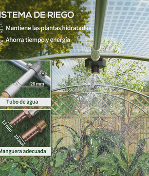 Outsunny Grote Tuinkas met Geïntegreerd Irrigatiesysteem - 6x3x2m - Groen