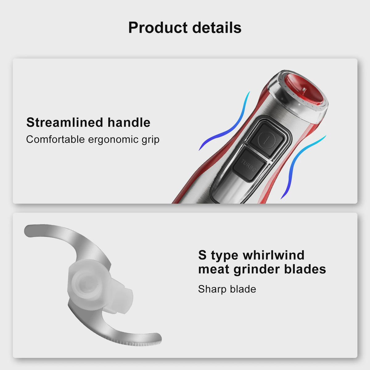 BioloMix 4-in-1 Hand Blender: Krachtige 1200W Staafmixer voor Smoothies, Soepen & Babyvoeding