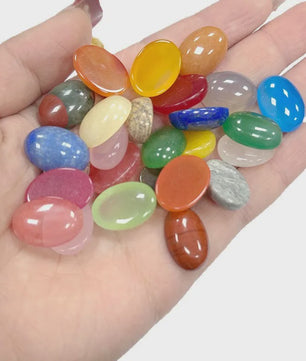 10x Kristal Cabochons Ovaal 13x18mm - Natuurlijke Helende Stenen voor Sieraden Maken