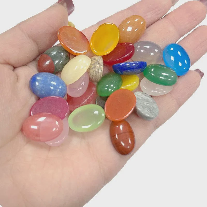 10x Kristal Cabochons Ovaal 13x18mm - Natuurlijke Helende Stenen voor Sieraden Maken