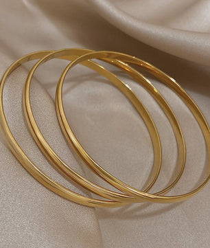 Set van 3 Gouden Bangle Armbanden - 18K Verguld Roestvrij Staal