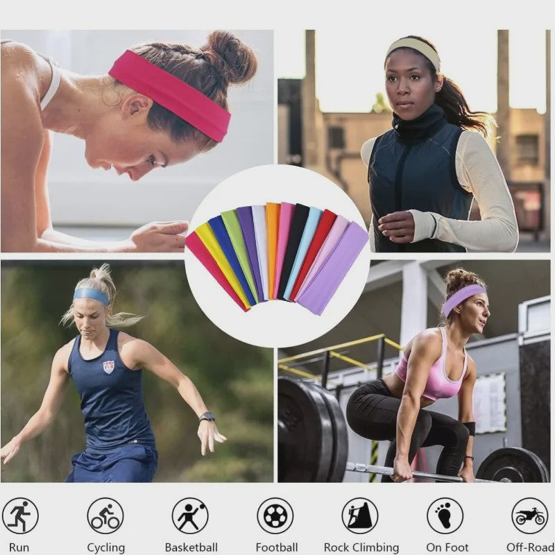 Elastische Haarbanden voor Dames - Effen Kleuren, Comfortabel voor Sport, Yoga & Make-up