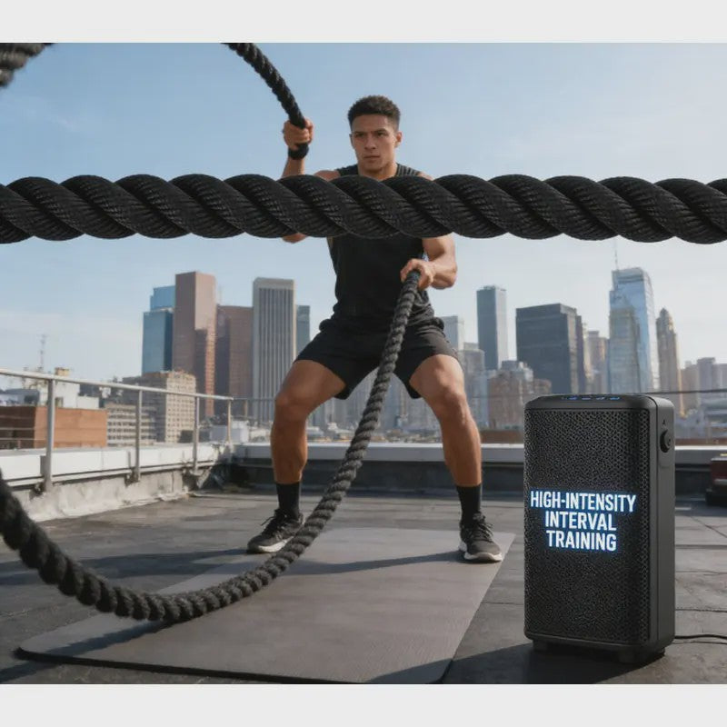 Zwarte Battle Rope 6m (4.5kg) - Duurzaam Polyester Trainingsmateriaal voor Thuis en Buiten