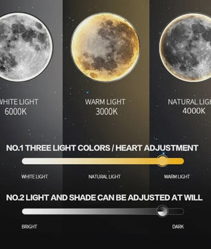 Moderne Maan LED Wanddecoratie - Verlicht Schilderij voor Hal & Woonkamer