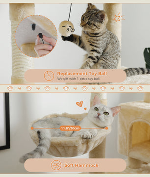 Luxe Kattenboom met Krabpalen, Hangmat en Knusse Condo - Grote Katten Toren