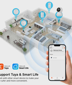 Draadloze 4K 8MP IP Camera met Auto Tracking & Tuya Smart App - Beveiliging & Babyfoon