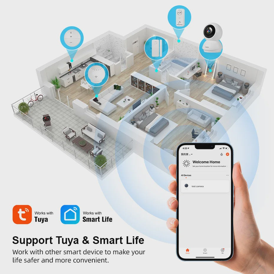 Draadloze 4K 8MP IP Camera met Auto Tracking & Tuya Smart App - Beveiliging & Babyfoon