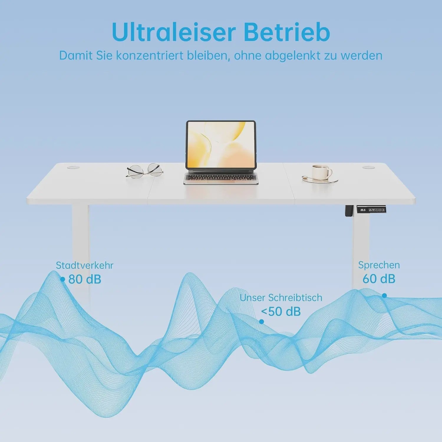 Elektrisch In hoogte Verstelbaar Bureau met Geheugenfunctie - Ergonomisch en Stil