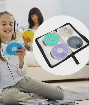 Hoes voor 80 CD/DVD's met Rits - Draagbare Opbergmap
