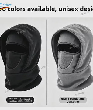 Multifunctionele Winter Balaclava met Capuchon: Fleece Nekwarmer & Winddicht Gezichtsmasker voor Buitenactiviteiten