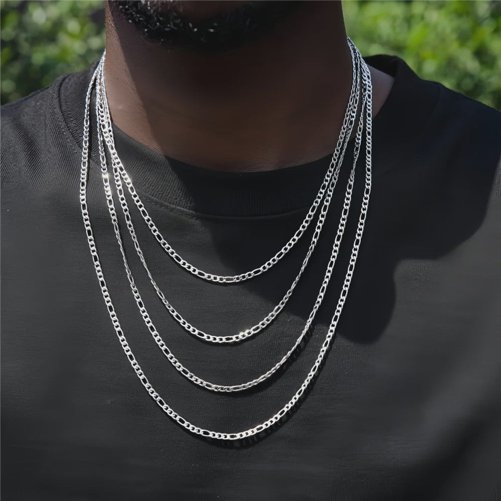 Stijlvolle 3mm Figaro Ketting voor Heren - Roestvrij Staal