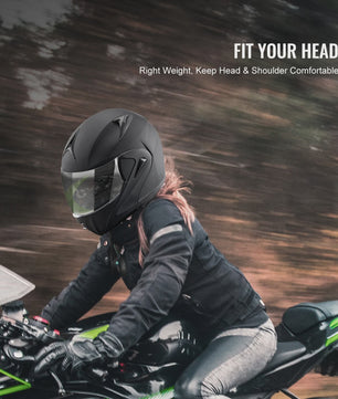 SucceBuy Motorhelm Unmasked ABS & EPS - Veilig, Comfortabel & Verstelbaar met Dubbel Vizier