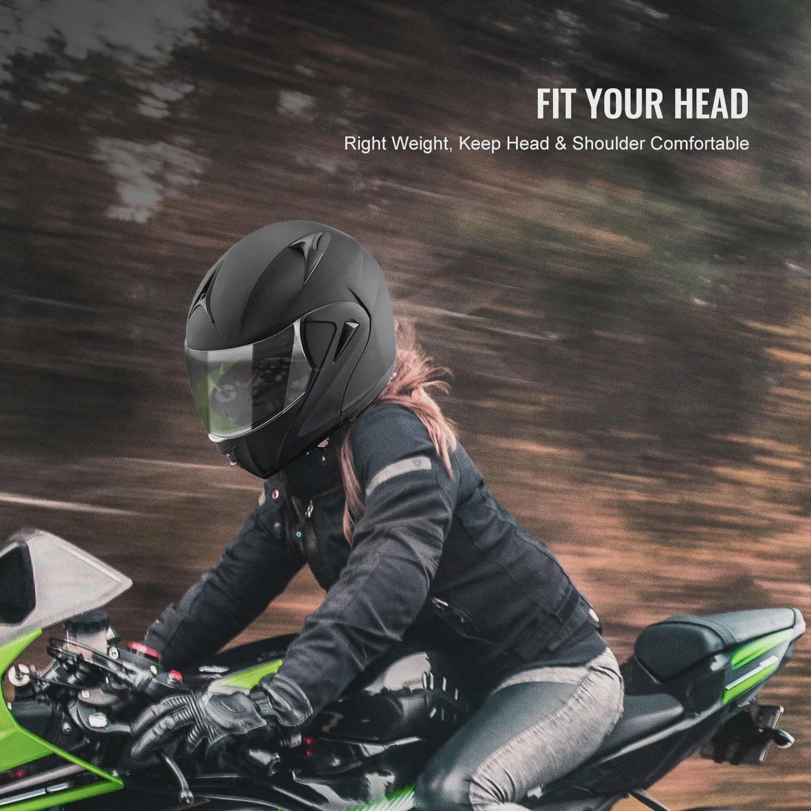 SucceBuy Motorhelm Unmasked ABS & EPS - Veilig, Comfortabel & Verstelbaar met Dubbel Vizier