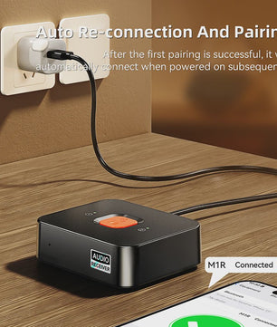 Bluetooth 6.0 Audio Ontvanger met Microfoon - Draadloze AUX & RCA Adapter voor Auto, Speaker & Versterker