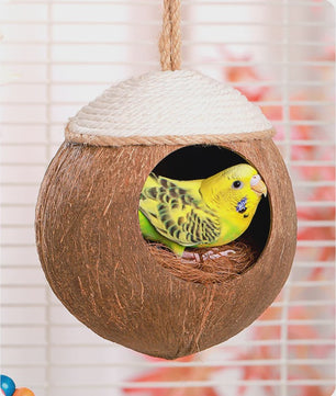 Natuurlijk Kokosnoot Hamsterhuis - Veilige & Bite-resistant Schuilplaats en Speelgoed voor Kleine Huisdieren