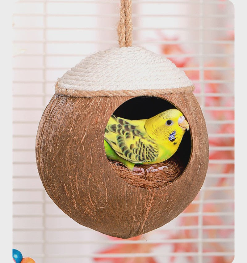 Natuurlijk Kokosnoot Hamsterhuis - Veilige & Bite-resistant Schuilplaats en Speelgoed voor Kleine Huisdieren