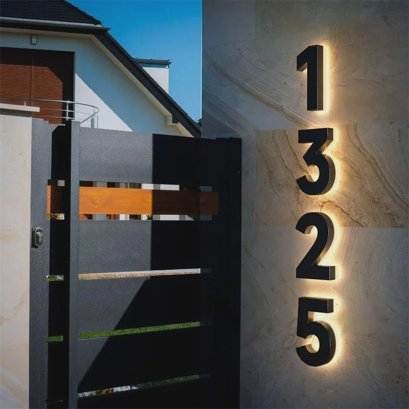 Moderne Verlichte Huisnummers LED - Stijlvol en Duurzaam Huisnummer Bord