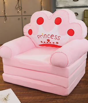 Opvouwbare Kinderfauteuil 2-in-1 | Pluche Cartoon Stoel voor Kinderkamer