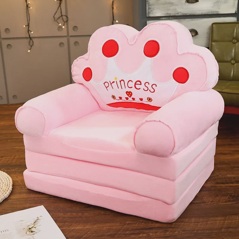 Opvouwbare Kinderfauteuil 2-in-1 | Pluche Cartoon Stoel voor Kinderkamer