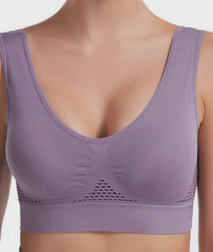 Plus Size Sportbeha met Ventilerende Mesh Inzet en Schokdemping - Zonder Beugel - S-7XL