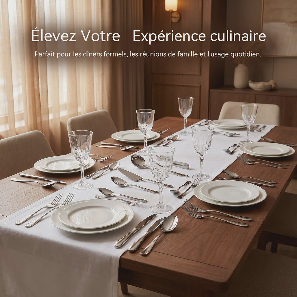 Luxe 72-delige Bestekset - Zilverkleurig - Cadeaubox - Serie 1010