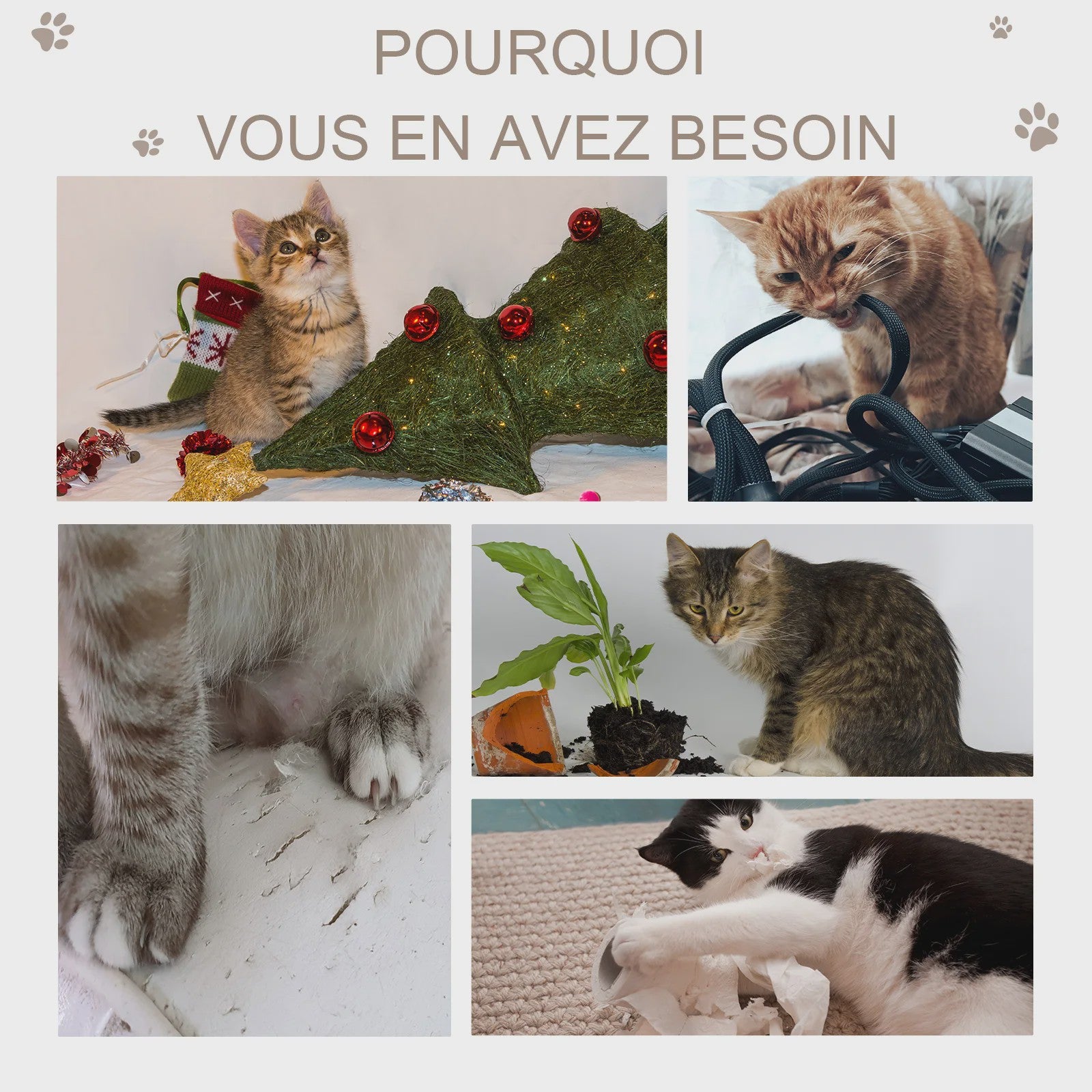 PawHut Kattentoren Krabpaal 72 cm Donkergrijs met Hangbal
