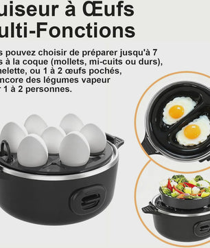 Multifunctionele Eierkoker voor 7 Eieren - Zacht, Medium, Hardgekookt & Omelet