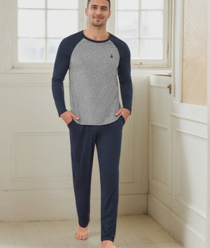 Heren Lange Katoenen Pyjama Set - Comfortabel Loungewear voor Alle Seizoenen