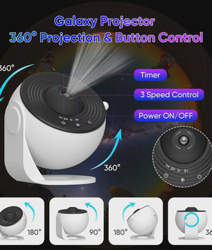Galaxy Projector Sterrenhemel Nachtlampje met 13 HD Film Discs - 360° Rotatie