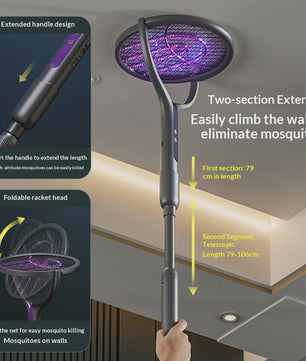 Elektrische Vliegenmepper met UV-lamp & Draaibare Kop - Oplaadbaar - Muggenvanger