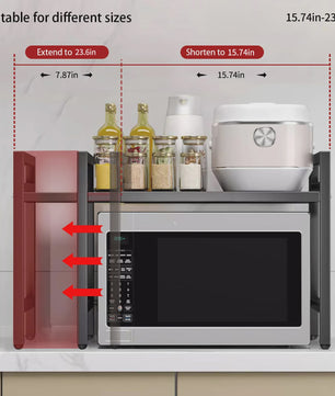 Uitschuifbare Magnetron Planken Organizer - 42-64cm - Vocht- & Roestvrij - Keuken Opbergrek