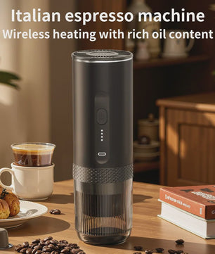 Draagbare 2-in-1 Koffiemachine: Draadloos, Elektrisch, voor Auto, Thuis & Camping - Capsules & Gemalen Koffie