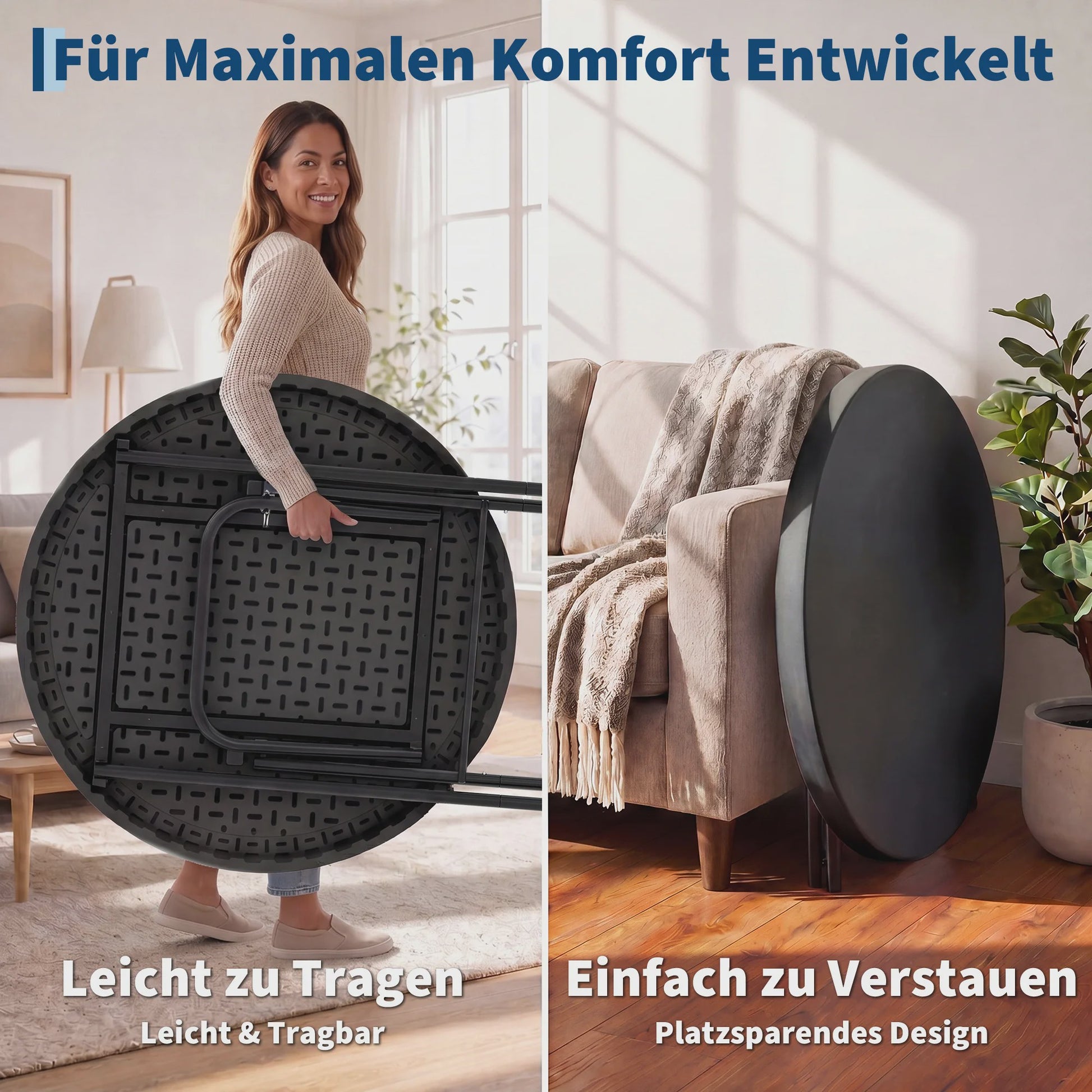 Ronde Staande Klaptafel 80cm - Weerbestendige Bistro Tafel voor Buitenfeesten & Evenementen
