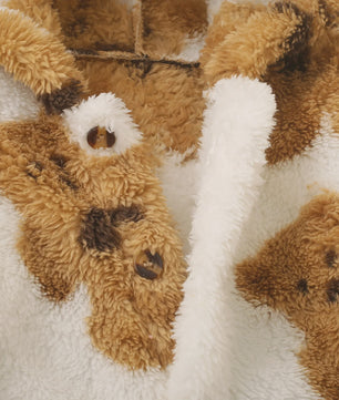 Schattige Baby Jumpsuit met Berenprint - Warm Fleece met Capuchon voor Peuters & Baby's