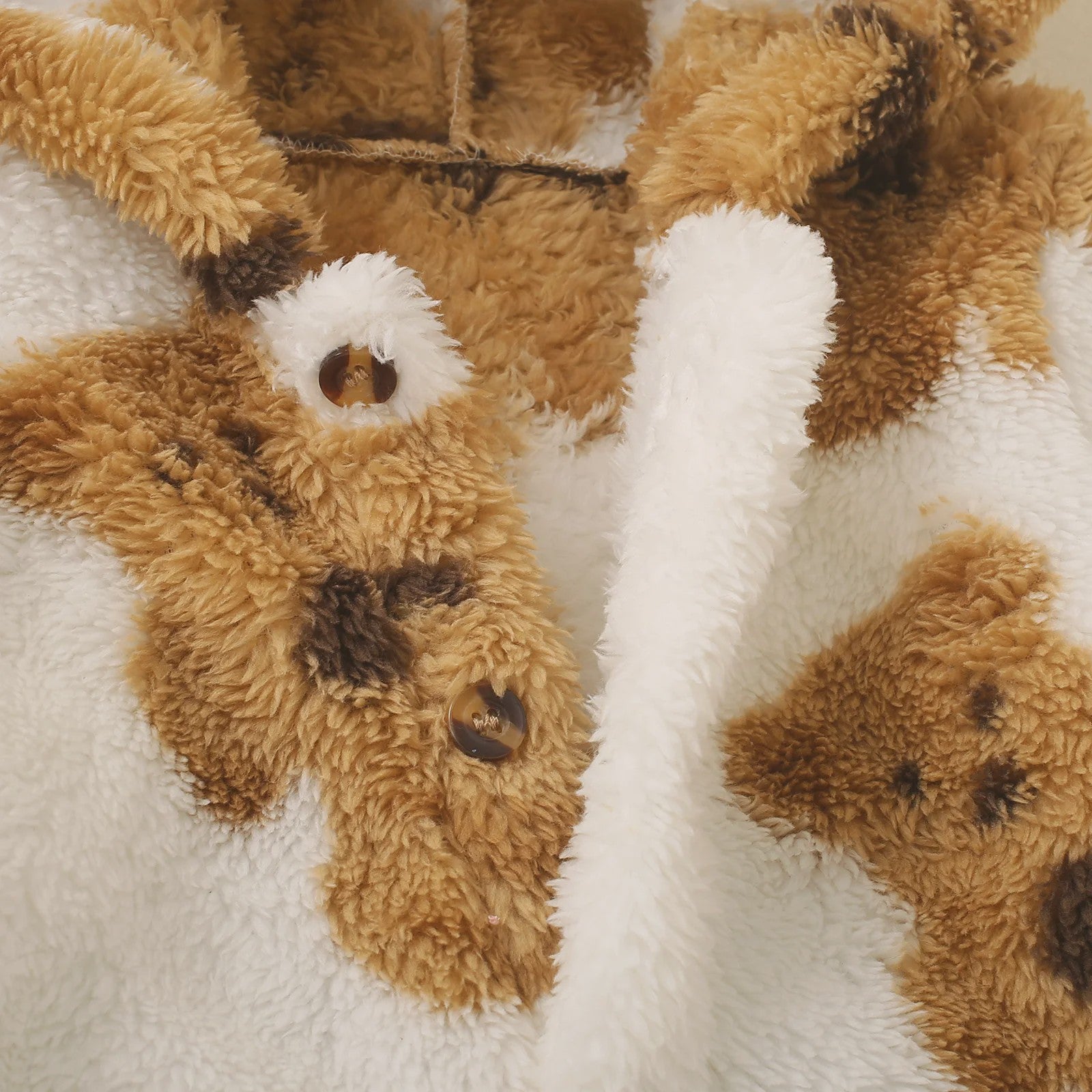 Schattige Baby Jumpsuit met Berenprint - Warm Fleece met Capuchon voor Peuters & Baby's