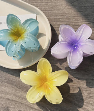 3x Grote Boho Bloemen Haarclips Acryl - Gradient Kleuren & Hawaii Stijl Haaraccessoires voor Dames