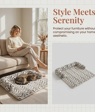 Zachte Pluche Hond & Kat Sofa Bed Mat met Anti-slip Bodem en Zijsteunen - Beschermt Bank & Stoel