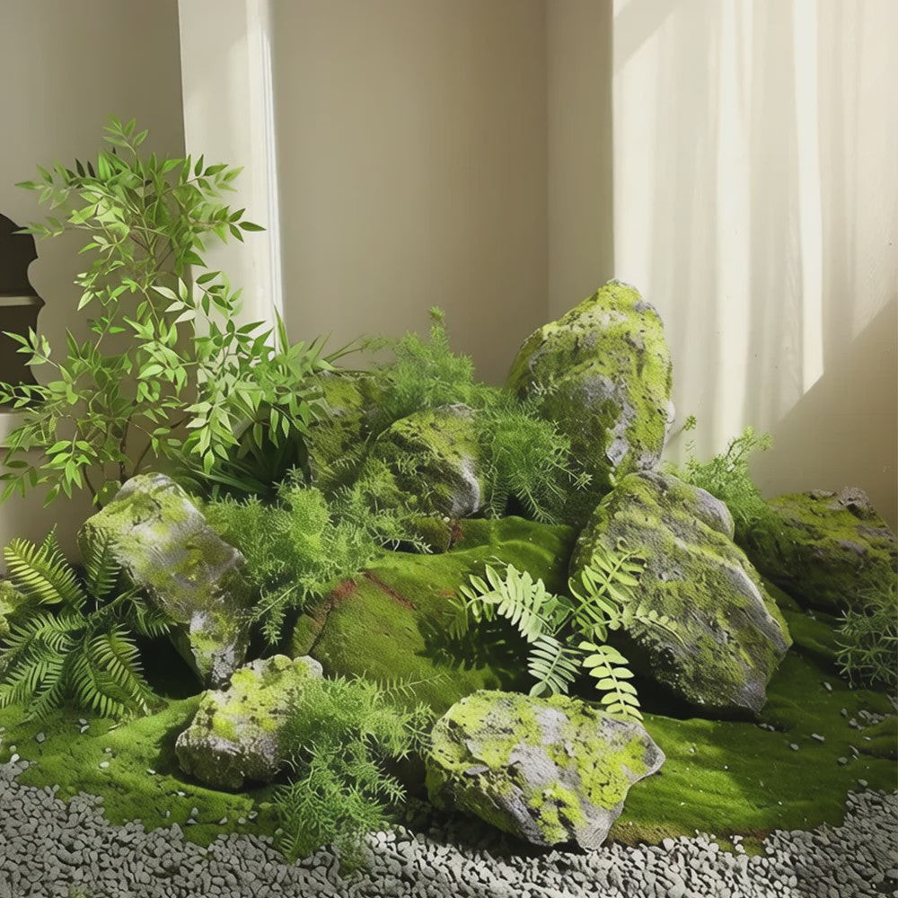 Realistische Gesimuleerde Mos Steen - Decoratieve Kunst Rots voor Tuin en Landschap