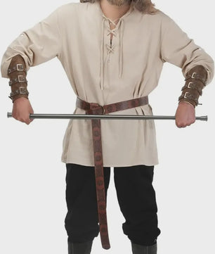 Herencostuum Middeleeuwse Piraat/Viking - Renaissance Set met Shirt, Broek, Riem & Armboeien