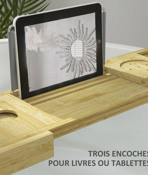 Luxe Bamboe Badplank - Uitschuifbaar met Beker- en Zeep-houder (75-109 cm)