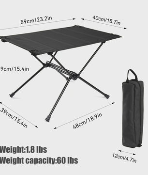 WESTTUNE Campingtafel Opvouwbaar Lichtgewicht Aluminium & 1680D Oxford Doek - Draagbaar voor Outdoor Picknick