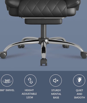 Ergonomische Directiestoel met Voetensteun - PU Leer - Verstelbaar