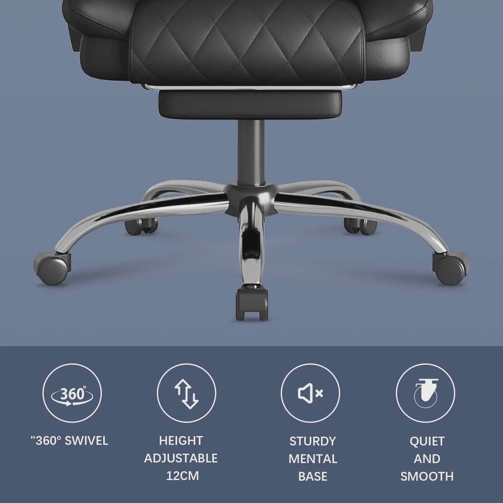 Ergonomische Directiestoel met Voetensteun - PU Leer - Verstelbaar