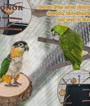 Natuurlijke Houten Papegaai Zitstok Set - Kauwbaar & Pootverzorgend Speelgoed