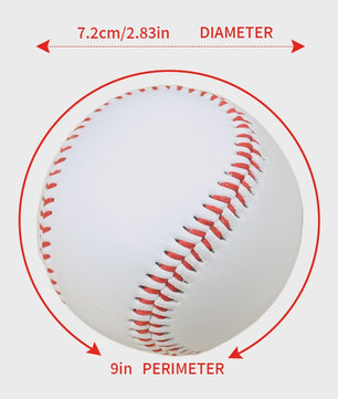 Set van 12 Baseball Softbal Trainingsballen - 9 Inch, Handgemaakt, Hard & Zacht