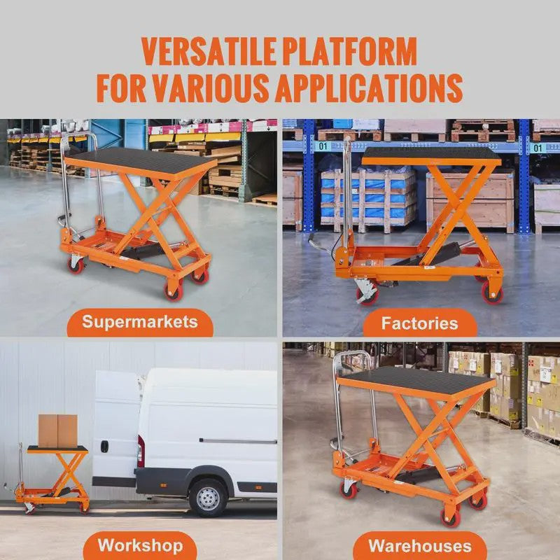 Hydraulische Schaarheftafel Trolley - 150 kg Capaciteit - 700x450mm Platform